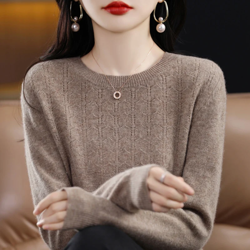 Top Trends: New Cashmere Sweater Women's Casual Round Neck Pullover Fashion Knitwear Women's Autumn And Winter All-Match Solid Color Sweater Shoppable Styles