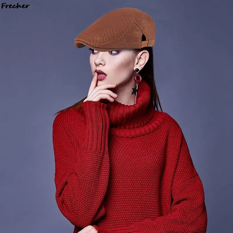 Top Trends: Breathable Mesh Newsboy Caps Summer Flat Hats Men Women British Beret Hat Driving Cabbie Cap Fashion Golf Caps Fashion Casquette Shoppable Styles - Image 6