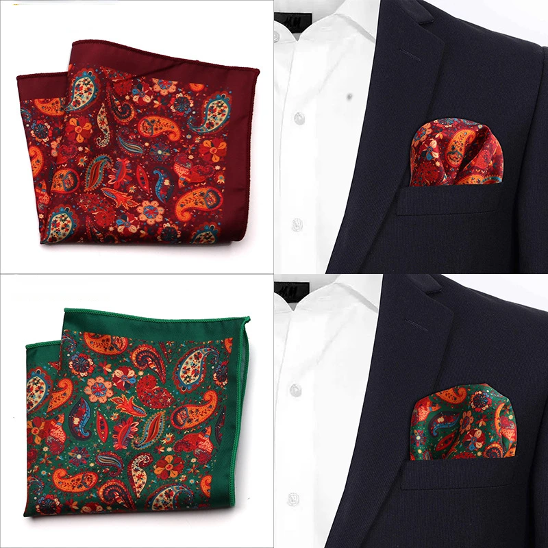 Top Trends: New Design Fashion Mens Pocket Square Handkerchief 23*23CM Paisley Dot Chest Hankies For Wedding Men&#039;s Suit Hanky Chest Towel Shoppable Styles