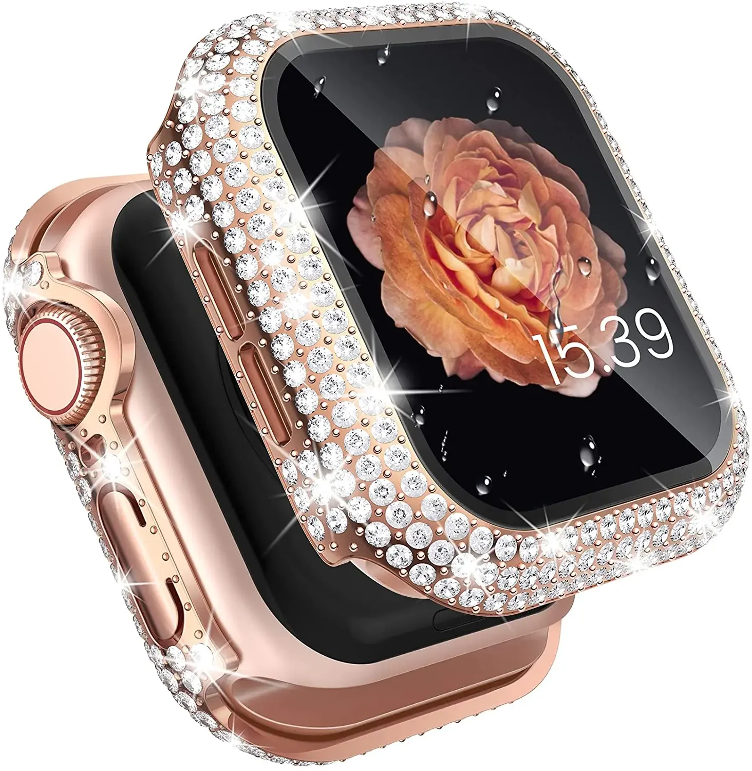 Top Trends: Diamond Watch Case Built-in Tempered Glass For Apple Watch 9 41mm 45mm 38mm 40mm 42mm 44mm IWatch Series 8 7 6 SE 5 4 3 Cover Shoppable Styles