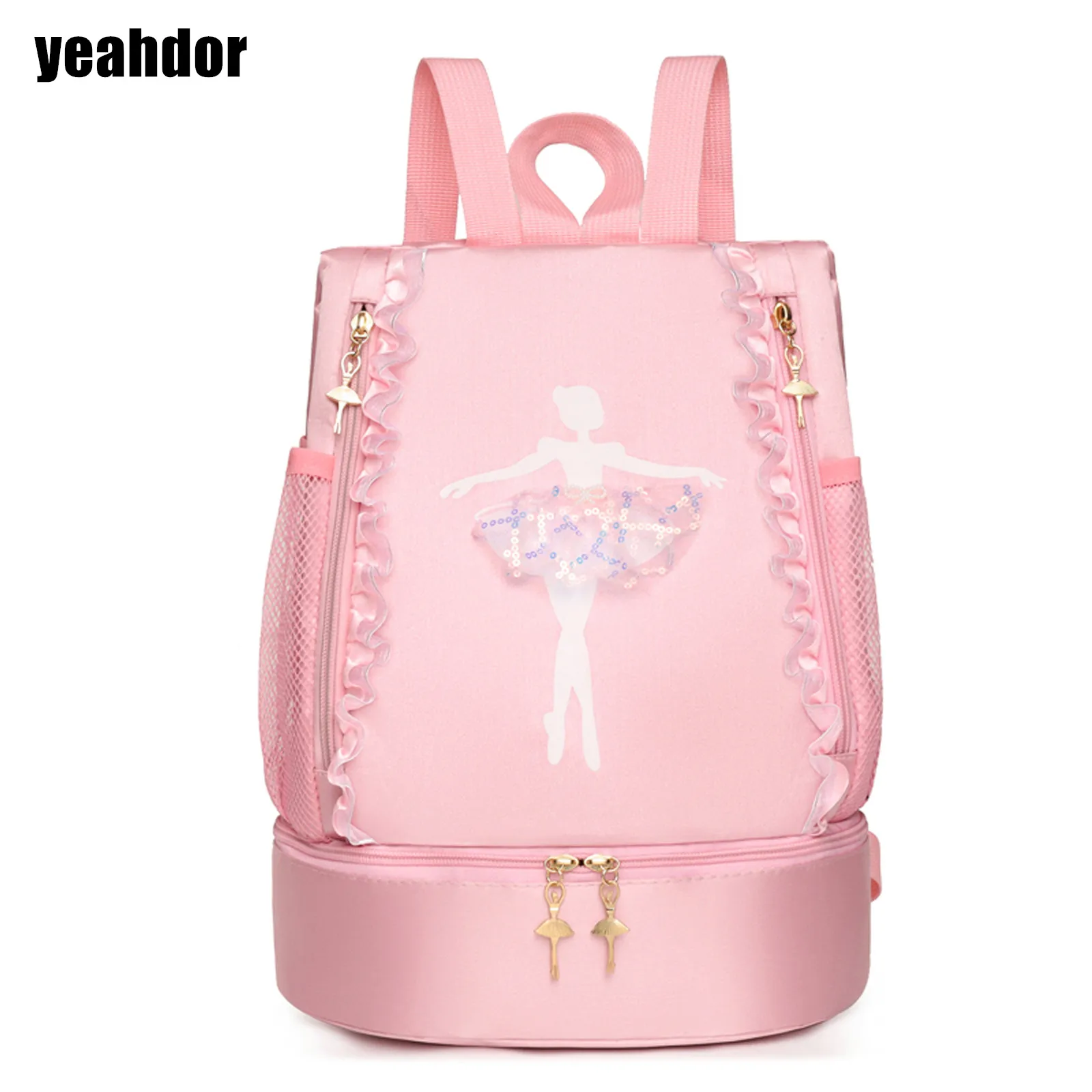 Top Trends: Kids Girls Ballet Dance Storage Backpack Latin Ballet Bag Lace Edge Letter Print Dance Duffel Bag Ballerina School Backpack Shoppable Styles