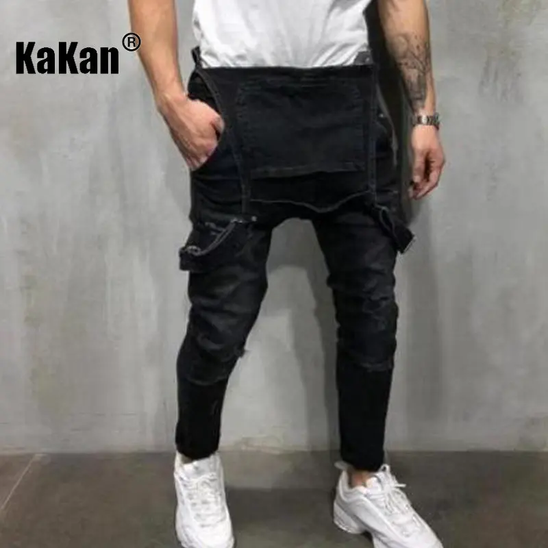 Top Trends: Kakan - European And American New Strap Blue Black Jeans Men's Wear, Youth Popular Strap Long Jumpsuit K34-207 Shoppable Styles - Image 4