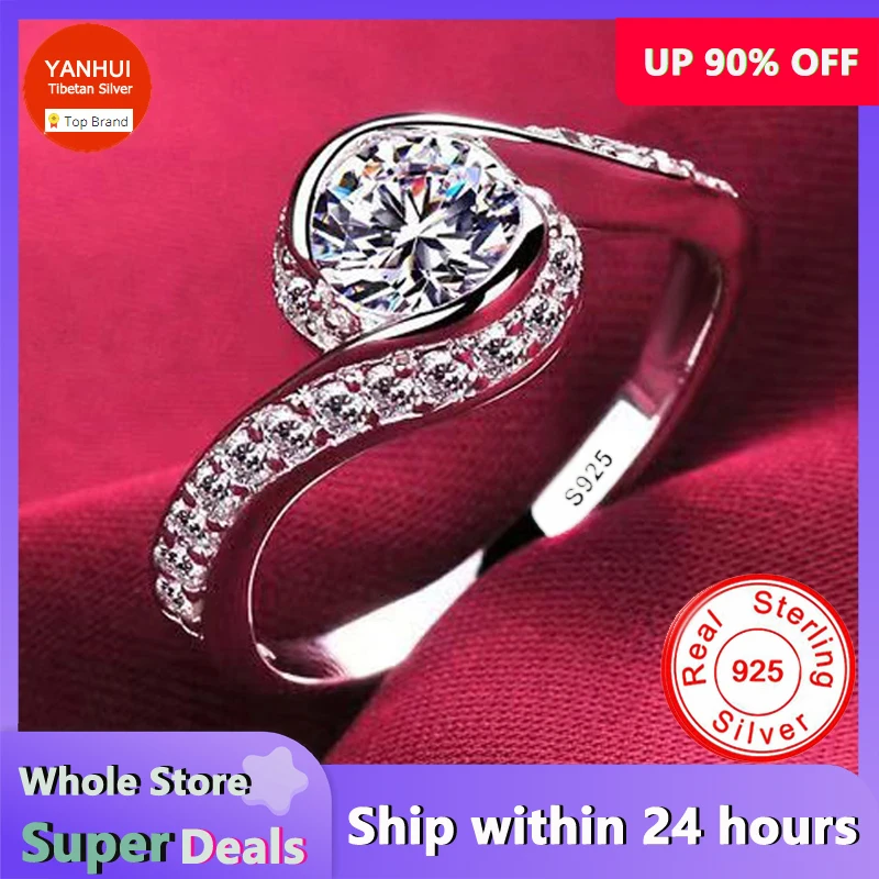 Top Trends: NEW 100% Certified 925 Sterling Silver Rings High Quality Sparkling Zirconia Diamant Wedding Band Rings For Women Gift Jewelry Shoppable Styles