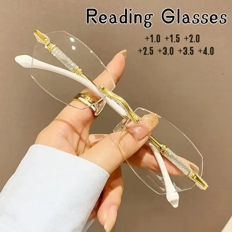 Top Trends: Retro Ultralight Cutting Frame Women Presbyopia Eyeglasses Blocking Blue Light Reading Glasses Farsighted Eyewear With Diopters Shoppable Styles