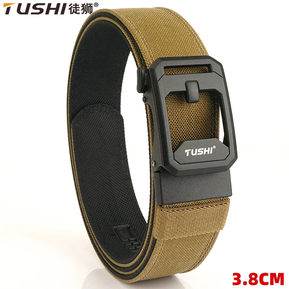 Top Trends: TUSHI New Men&#039;s Military Tactical Belt Tight Sturdy Nylon Heavy Duty Hard Belt For Male Outdoor Casual Belt Automatic Waistband Shoppable Styles