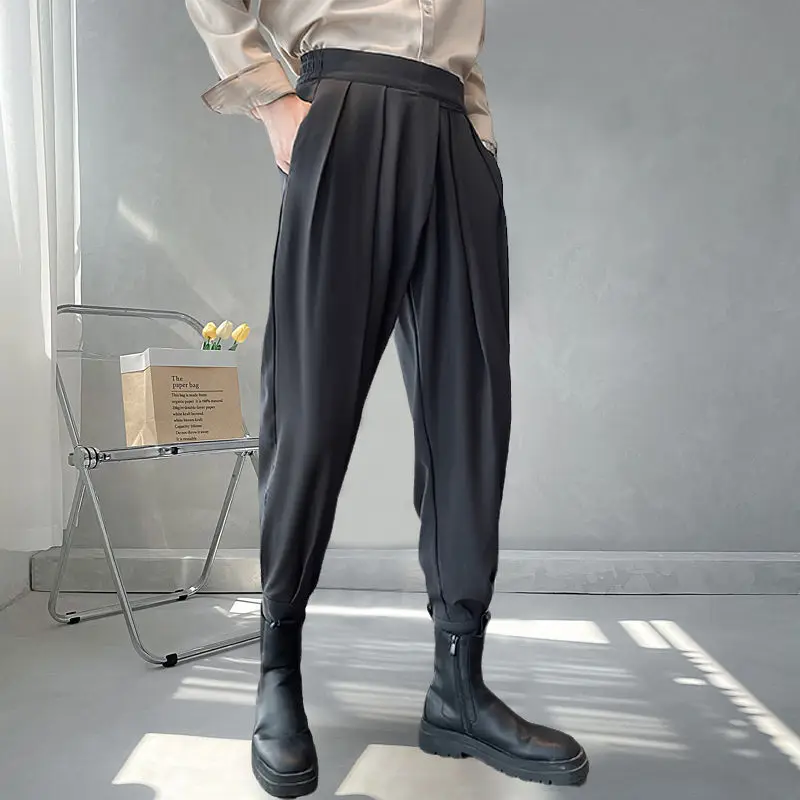 Top Trends: Stacked Pants Streetwear Men's Pants Joggers Casual Harem Trousers Harajuku Korean Motorcycle Tapered Male Blazer Pants Shoppable Styles