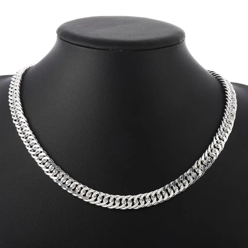 Top Trends: Hot Fine Width 6MM Chain 925 Sterling Silver Necklaces For Women Men Charm Fashion Jewelry Wedding Party Holiday Gift 50-60cm Shoppable Styles