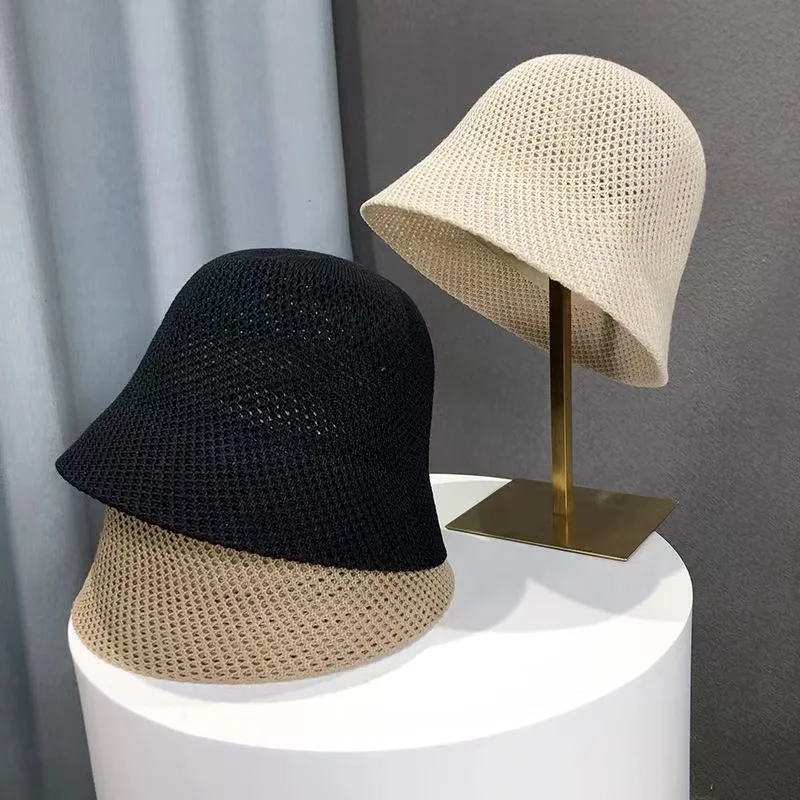 Top Trends: Women Bucket Hat Summer Hollow Out Thin Breathable Sun Hat Female Beach Panama Cap Fold Outdoor Japanese Lesure Fishierman Cap Shoppable Styles