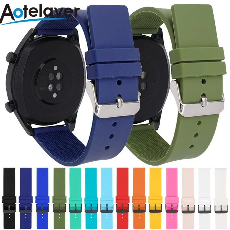 Top Trends: 12 14m16 18 20 22 24mm Quick Release Silicone Sport Wrist Band For Galaxy Watch 4 / 5 Soft Flat Head Universal Strap Dropshipping Shoppable Styles