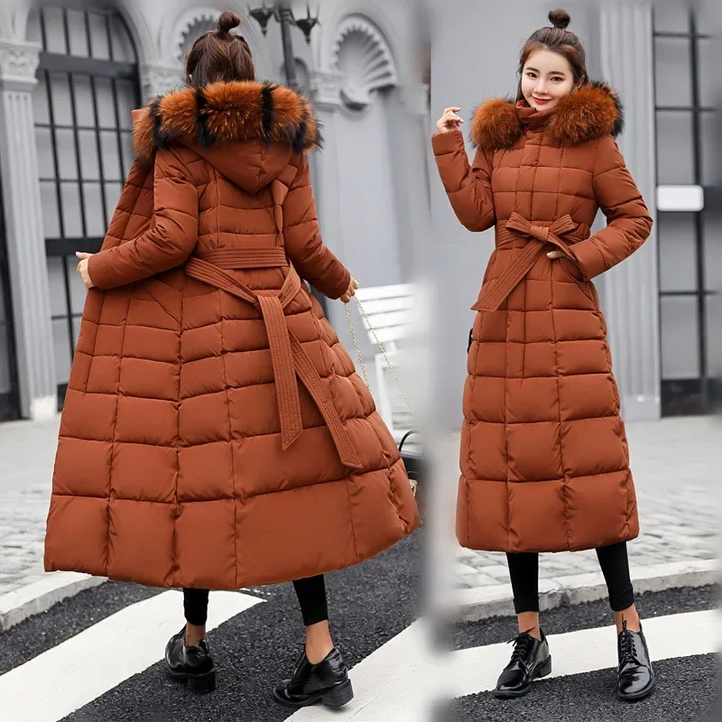 Top Trends: Women's Winter Jacket Long Parkas Winter Wear Korean Fashion Edition Belted Slim Fit Cotton Jacket Padding Warm Windbreak Coat Shoppable Styles