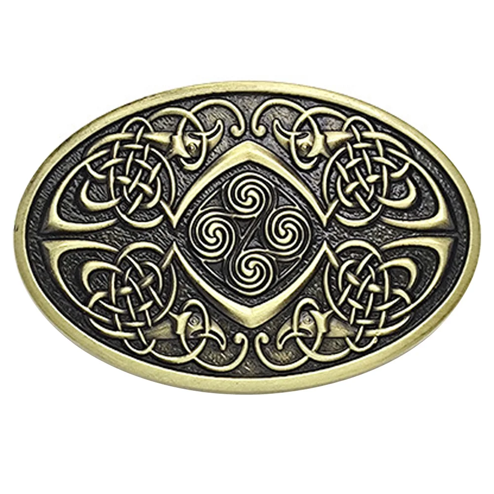 Top Trends: Cheapify Dropshipping Oval Celtic Knot Men Belt Buckle 40mm Western Cowboys Metal Hebillas Para Cinturon Mujer Shoppable Styles - Image 4