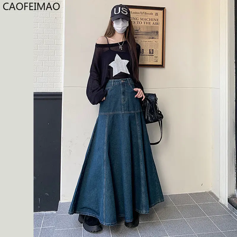 Top Trends: Ковбои с закругленной юбкой 2023 Long High Waist Versatile Fishtail Denim Skirt Woman Skirt Long Skirts For Women Shoppable Styles - Image 2