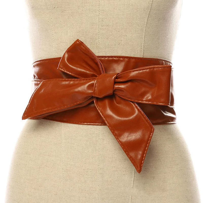 Top Trends: Fashion Girdle Female All-match Women's Dress Accessories Wide Bowknot Belt Length And Width Shoppable Styles - Image 3