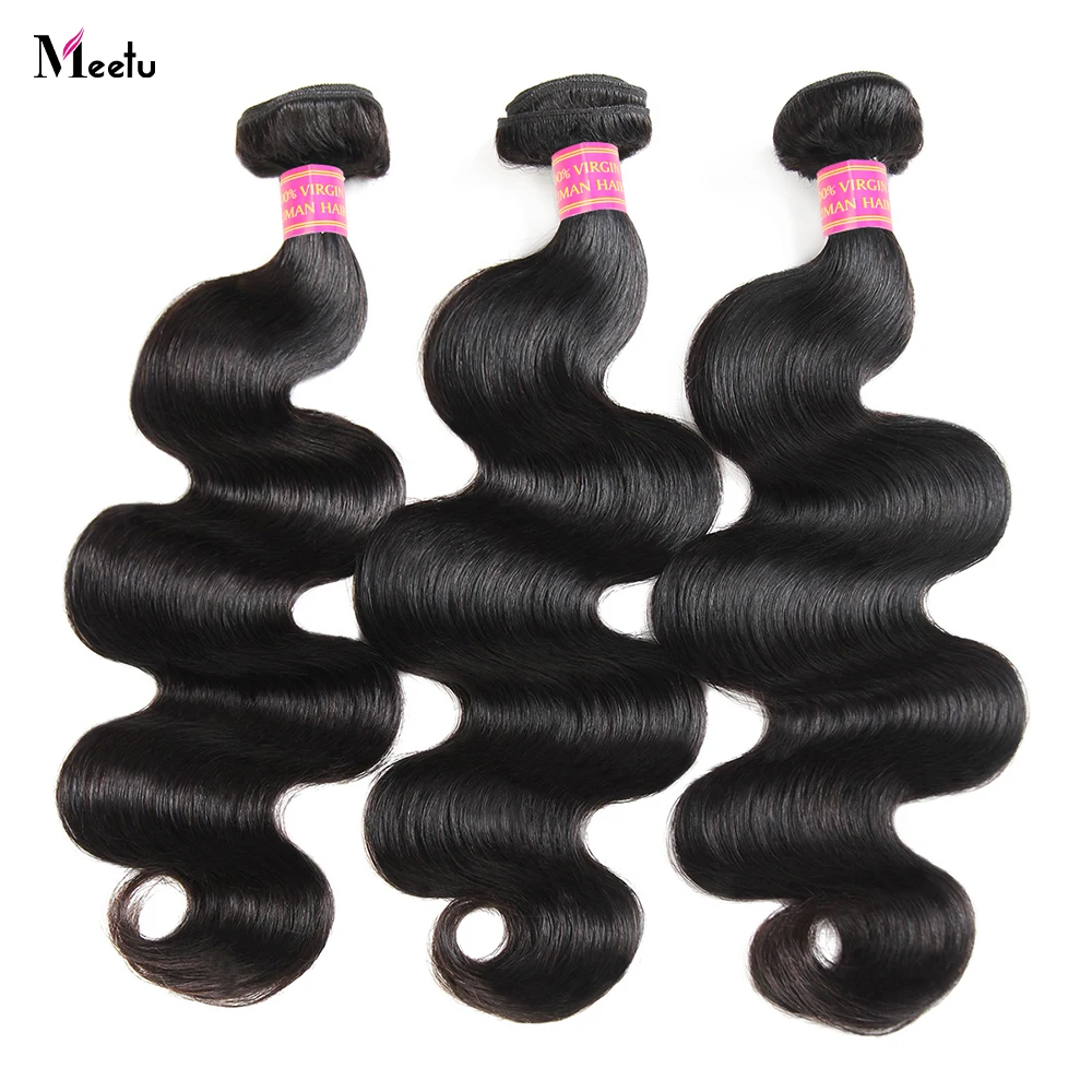 Top Trends: Meetu Body Wave Bundles Brazilian Human Hair Bundles 100% Remy Hair Weave 1 / 3 / 4 Bundles Hair Extensions For Women 8-30 Inch Shoppable Styles