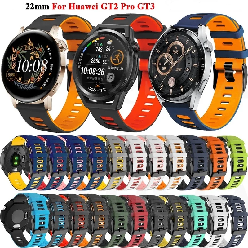 Top Trends: 22mm Strap For HUAWEI WATCH 3 46mm Sports Silicone Strap Watch GT3 GT 2 Pro 3 Pro Wristband Replaceable Accessories Belt Shoppable Styles