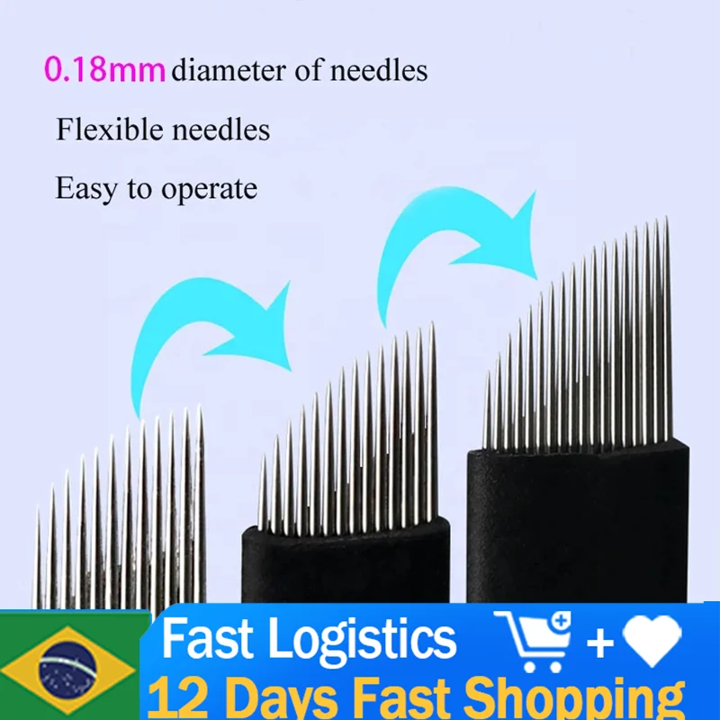 Top Trends: 100pcs Laminas Microblading 18U Blades 0.18mm Semi-permanent Makeup Nano Tebori Needles For Manual Eyebrow Lips Embroidery Pen Shoppable Styles