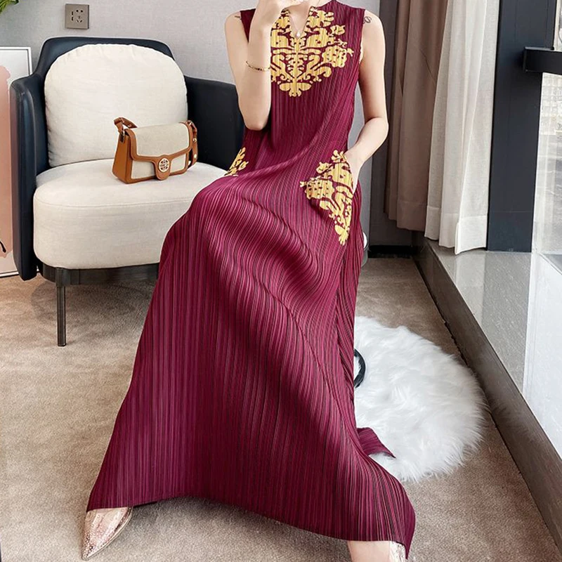 Top Trends: Pleated Party Dress Women Elegant Luxury Casual Long Midi Luxury Evening Dresses Koeran Style 2023 Female Clothing One Piece Dre Shoppable Styles