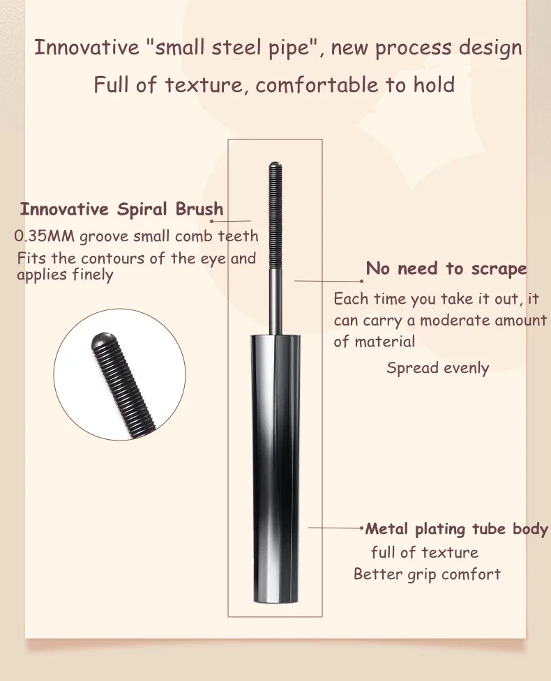 Top Trends: Judydoll Small Steel Tube Lash Lengthening Curling Thick Mascara Natural Quick Dry Waterproof Non-smudg Eye Makeup Shoppable Styles - Image 6