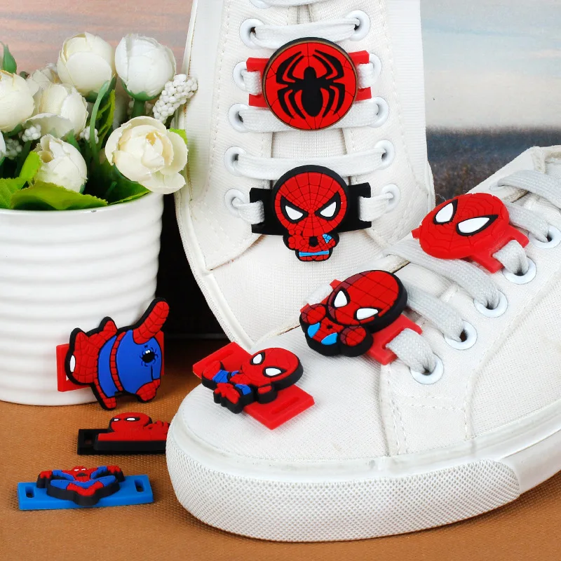 Top Trends: Marvel Spider-man Series Shoelace Buckle Sneakers DIY Charms Cartoon PVC Souvenir Wholesale Available Decoration Kids Party Gift Shoppable Styles