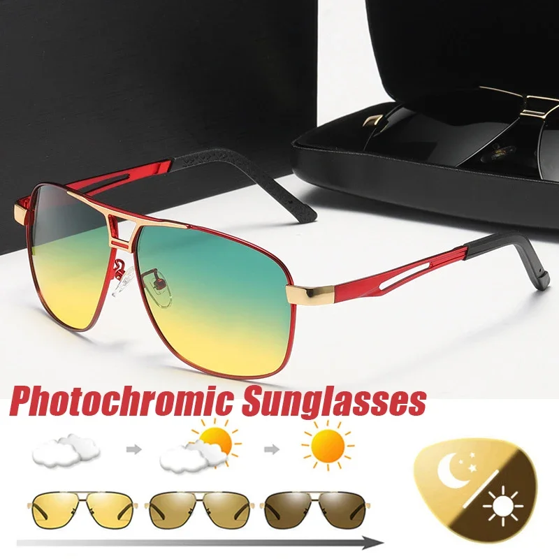 Top Trends: Photochromic Night Vision Polarized Sunglasses Outdoor Chameleon Day And Night UV400 Change Lens Men&#039;s Driving Sun Glasses Shoppable Styles