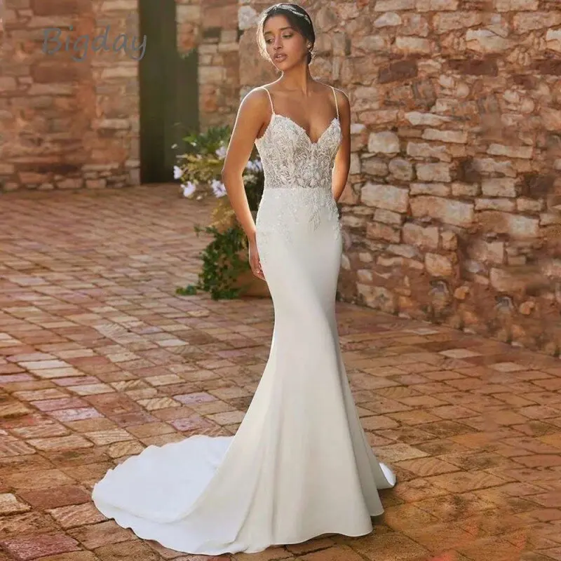 Top Trends: Elegant Mermaid Wedding Dress Women Open Back Lace White Sweetheart Spaghetti Straps Bridal Gowns Sweep Train Vestidos De Novia Shoppable Styles