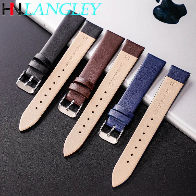 Top Trends: Colorful Leather Strap Watch Band Ultra Thin 12 / 14 / 16 / 18 / 20 / 22mm Watch Strap Wholesale 14 Colors Plain Weave Needle Pattern Belt Shoppable Styles - Image 6