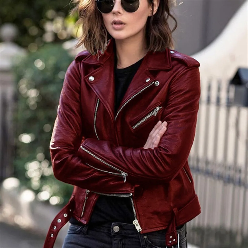 Top Trends: 2024 Spring And Autumn New Tops, Leather Jackets, Women&#039;s Short PU Motorcycle Suits, Slim And Slim Winter Leather Jackets Shoppable Styles