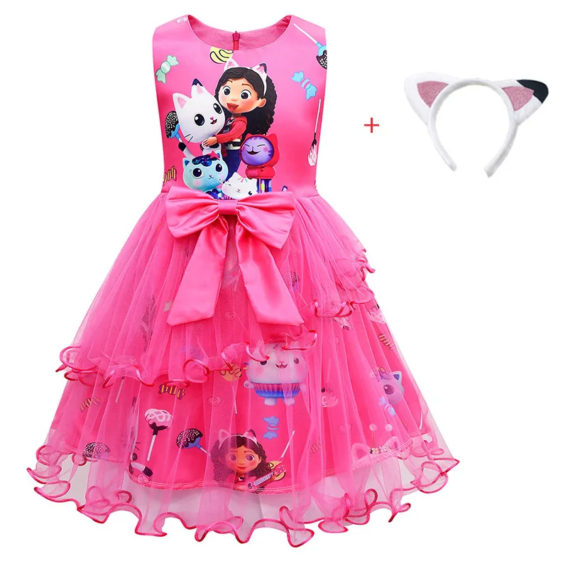 Top Trends: Gabby&#039;s Doll House Clothes Cartoon Gabby Cats Baby Girl Dresses Kids Cosplay Costume Children Sleeveless Casual Dress + Headband Shoppable Styles