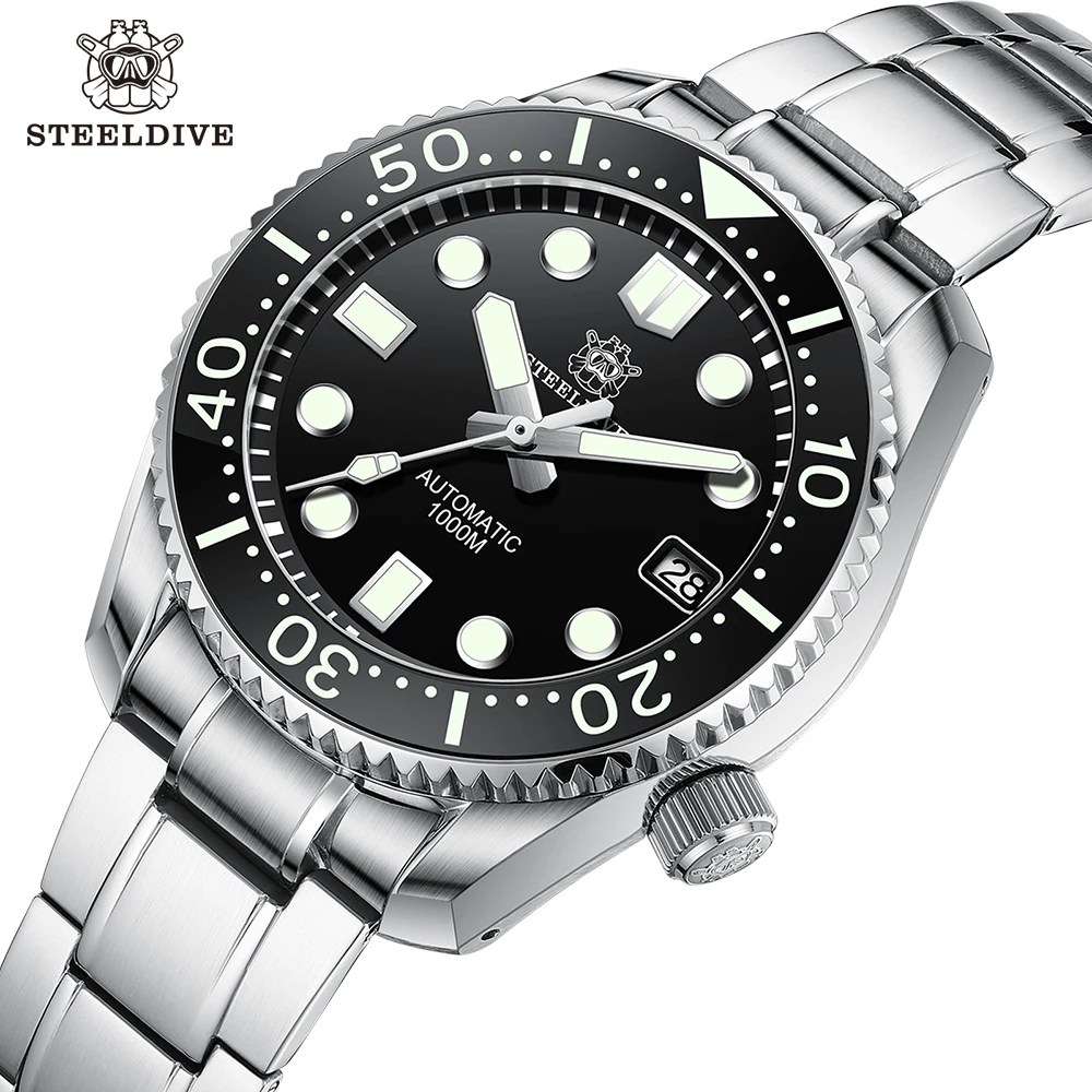 Top Trends: STEELDIVE SD1968 44MM Ceramic Bezel Insert Stainless Steel Case 1000m Waterproof NH35 Dive Watch Automatic Shoppable Styles