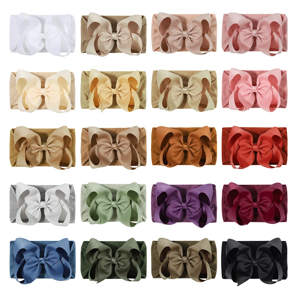 Top Trends: 1Pcs Toddler Girl Ribbon Big Bows Hair Band Baby Headband Wide Turban Newborn Headbands For Kids Hair Accessories Wholesale Shoppable Styles