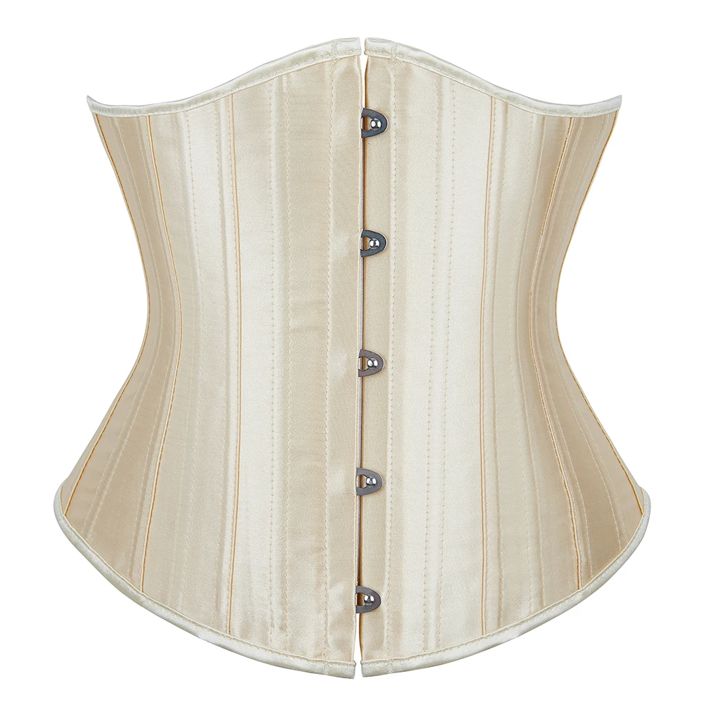 Top Trends: Solid Underbust Corset Spiral Steel Boned Corsets Satin Waist Slimming Korset Front Busk Weight Loss Gothic Daily Busiter Shoppable Styles