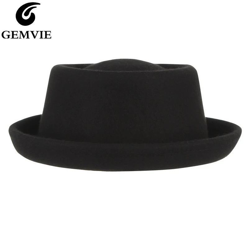 Top Trends: GEMVIE Classic 100% Wool Soft Felt Pork Pie Hat Fedora For Men Women Autumn Winter Wool Hat Curved Brim Men Dress Hats Shoppable Styles