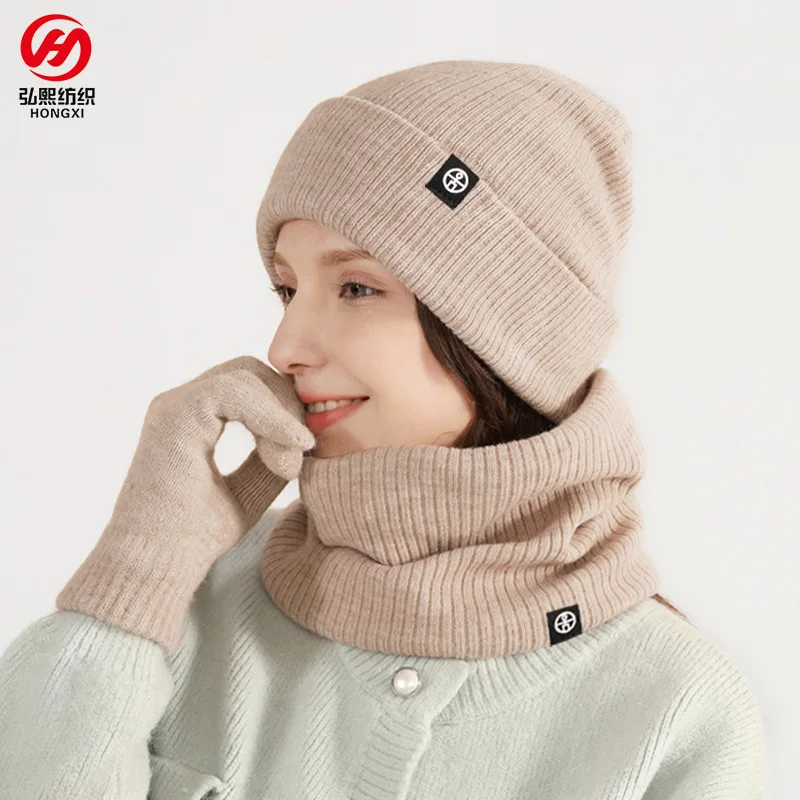 Top Trends: Men&#039;s Women&#039;s Alpaca Wool Winter Warm Wool Hat Scarf Gloves Three-piece Windproof Knit Hat Three-piece Set Hat Scarf Glove Set Shoppable Styles