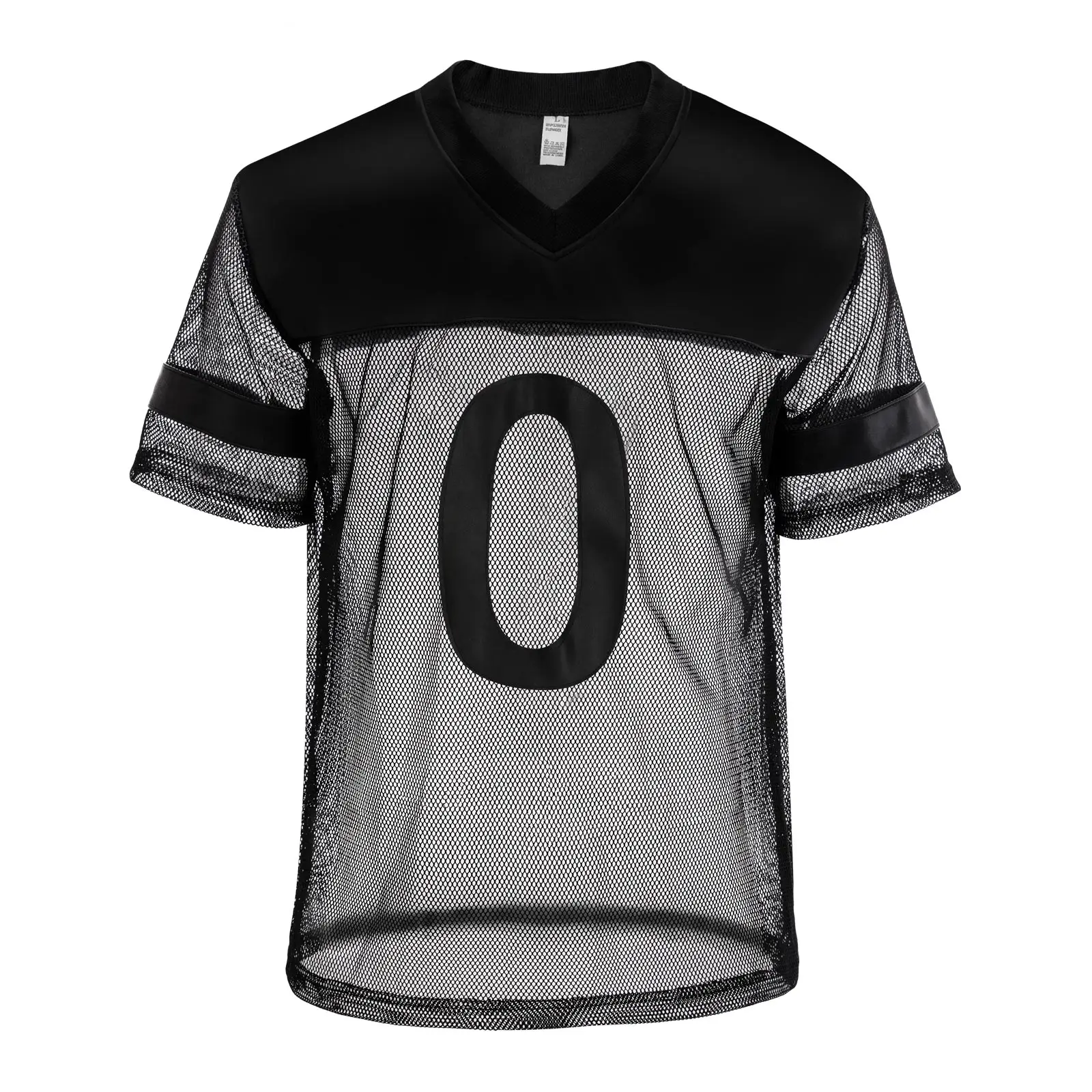 Top Trends: CLEVER-MENMODE PU Sexy Fishnet Tops Tee Men Faux Leather T-Shirt Transparent Mesh Clubwear See Through Short Sleeve Number 107 Shoppable Styles