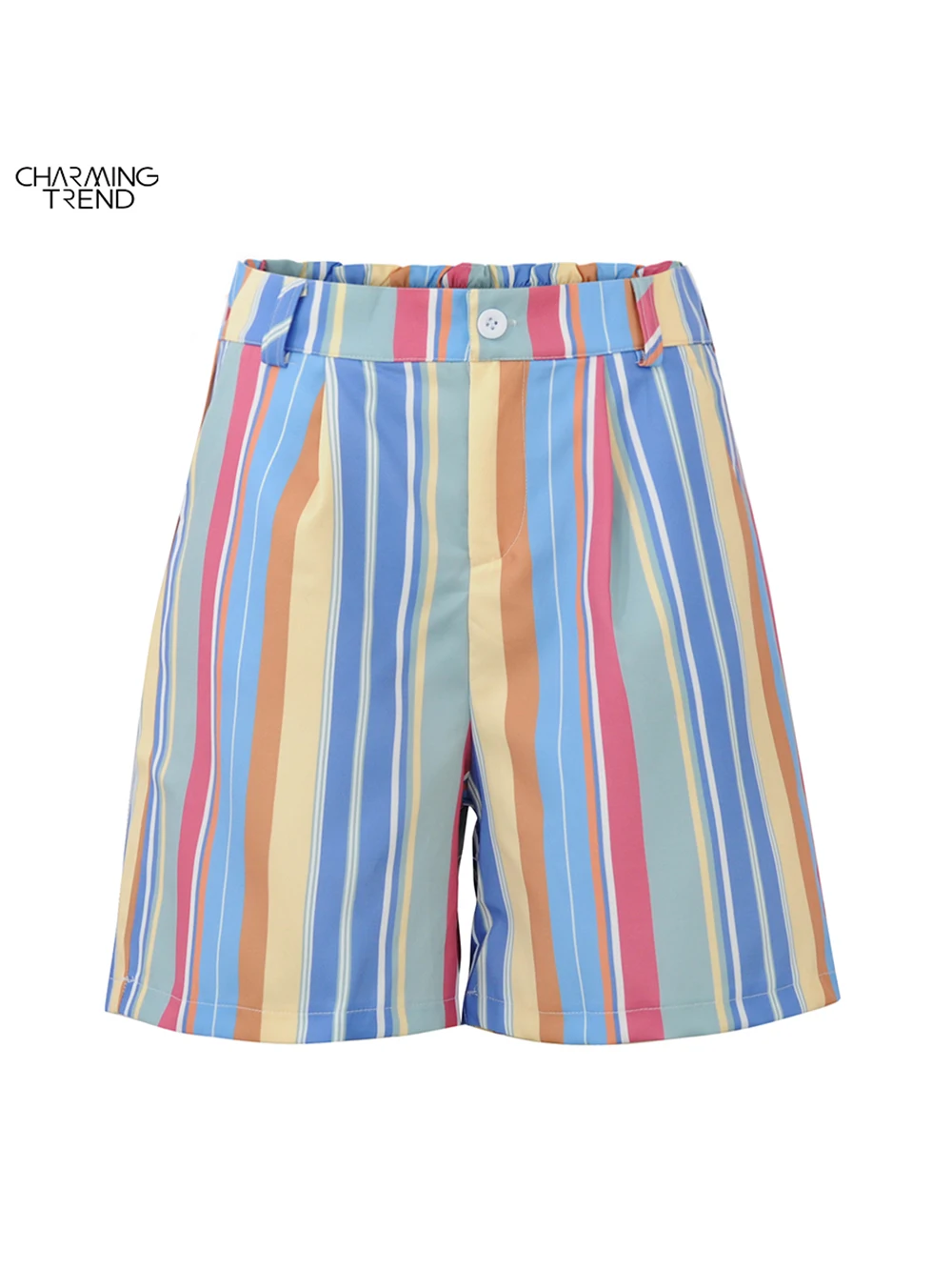 Top Trends: Summer Shorts Women Stripe Contrasting Short Pants Fit Young Girls Casual High Waist Shorts Summer Vintage Ladies Rainbow Shorts Shoppable Styles