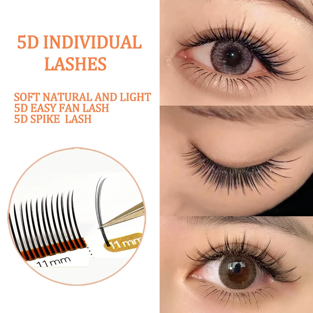 Top Trends: 5D Natural Individual Lashes Matt Black Soft Faux Mink Easy Fan Spike Eyelash Extensions Russian Volume Premade Fans Clusters Shoppable Styles