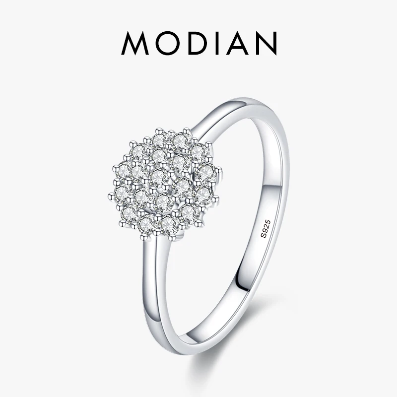 Top Trends: Modian 925 Sterling Silver Classic Sparkling Simple CZ Finger Ring Platinum Plated Wedding Jewelry For Women Anniversary Gift Shoppable Styles