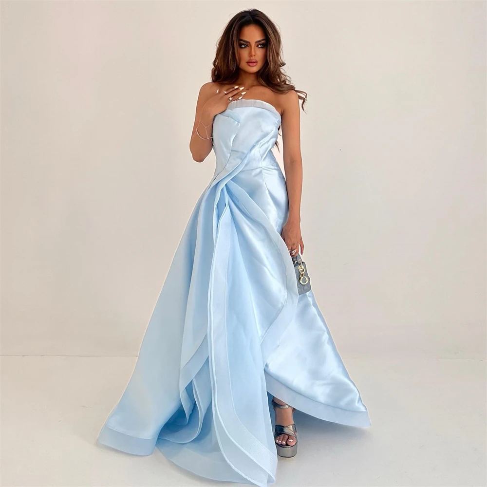 Top Trends: Prom Dress فساتين كوكتيل Strapless Satin 2023 Women New Style Formal Occasion Evening Gown Arabic فساتين نسائيه سهره Shoppable Styles