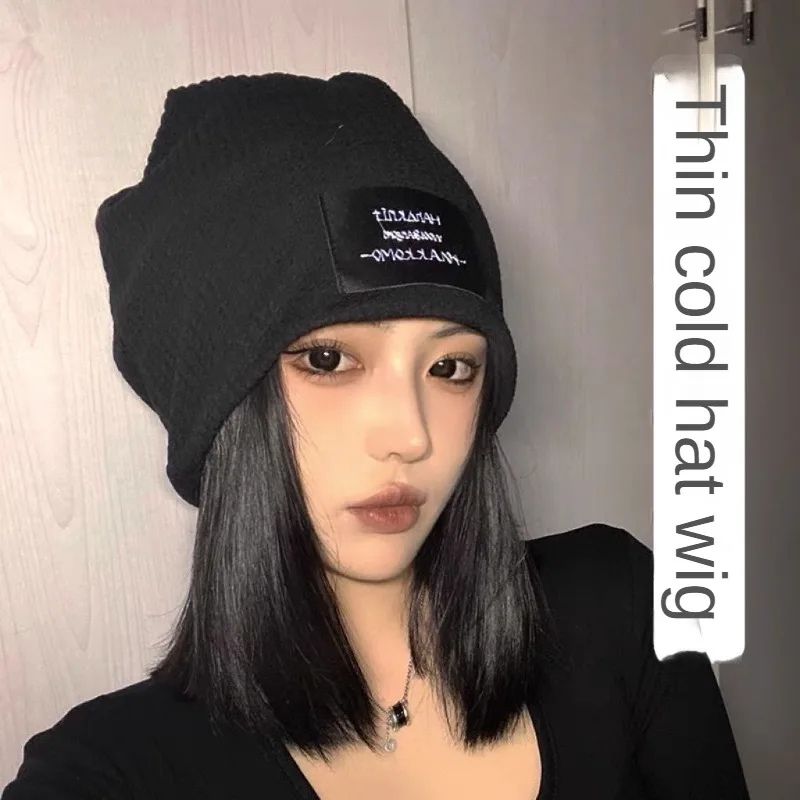 Top Trends: Autumn And Winter Fashion Thin Wig Hat One Short Straight Hair Pile Pile Cold Hat Tide Network Red Personality Baotou Hat Woman Shoppable Styles