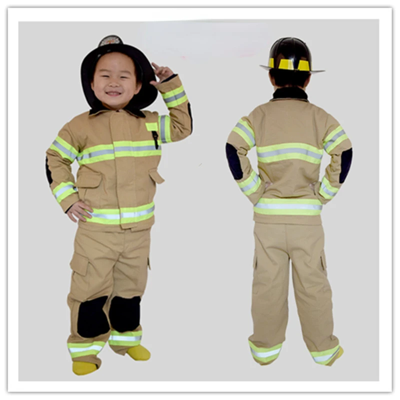 Top Trends: Fireman Sam Cosplay Costumes Cotton Linen Fancy Halloween Party Firefighter Uniform Boys Role Play Work Wear Kids Fireman Cos Shoppable Styles