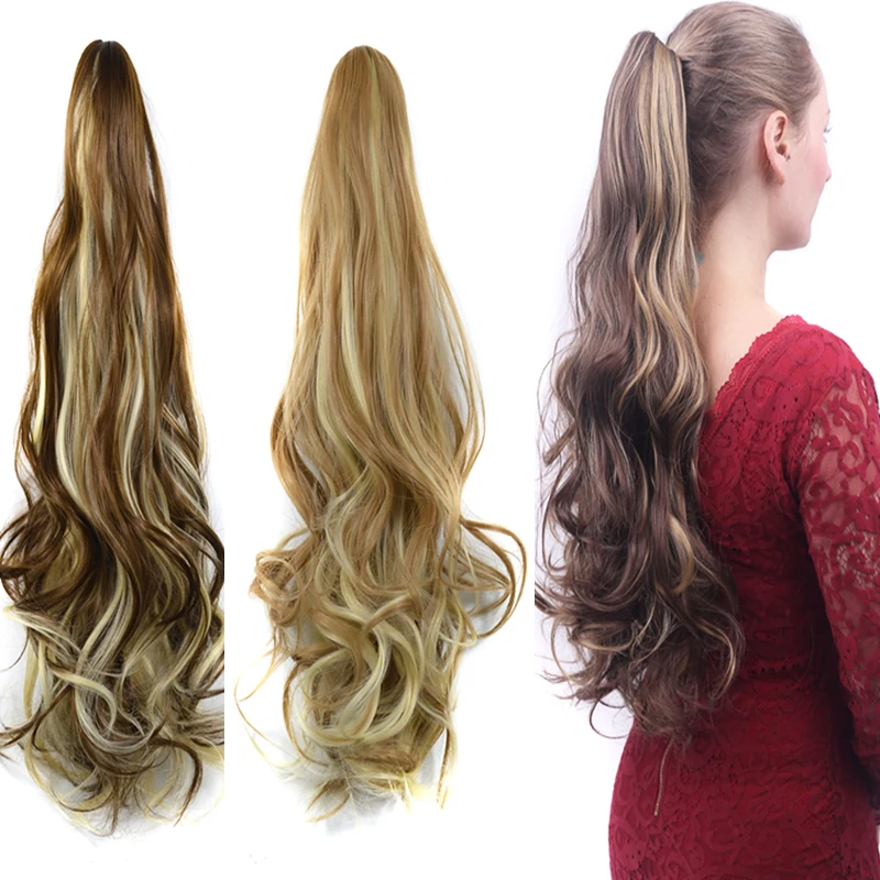 Top Trends: Claw Clip On Ponytail Synthetic Wavy False Hair Extension Hairpiece For Women Accessories Shoppable Styles