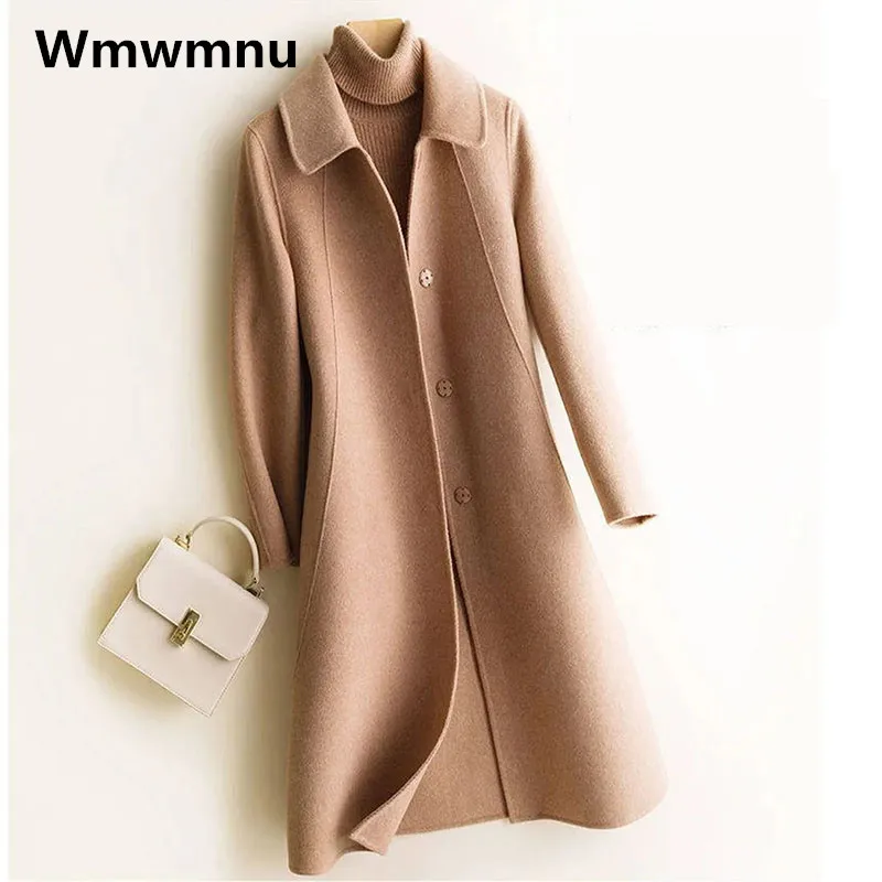 Top Trends: Women Vintage New Woolen Coats Casual Loose Thick Warm Wool Blends Trench Jacket Korean Fashion Long Overcoat Winter Fall Jaquet Shoppable Styles