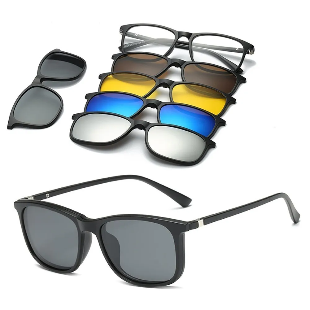 Top Trends: 6 In 1 Custom Men Women Polarized Optical Magnetic Sunglasses Clip Magnet Clip On Sunglasses Clip On Sun Glasses Frame Shoppable Styles