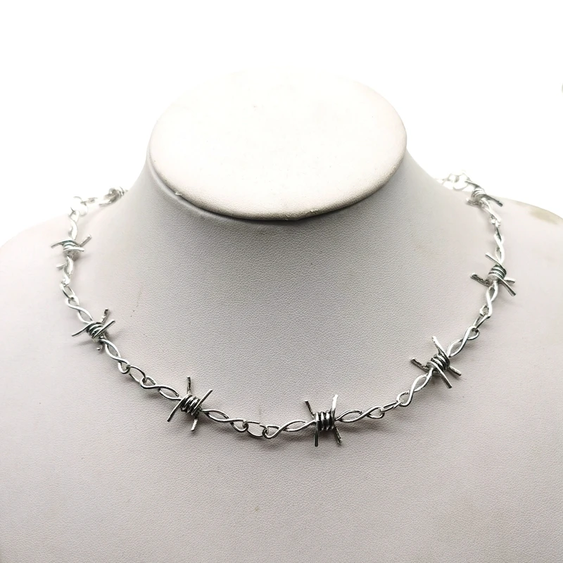 Top Trends: Small Wire Brambles Iron Unisex Choker Necklace Women Hip-hop Gothic Punk Style Barbed Wire Little Thorns Chain Choker Gifts Shoppable Styles