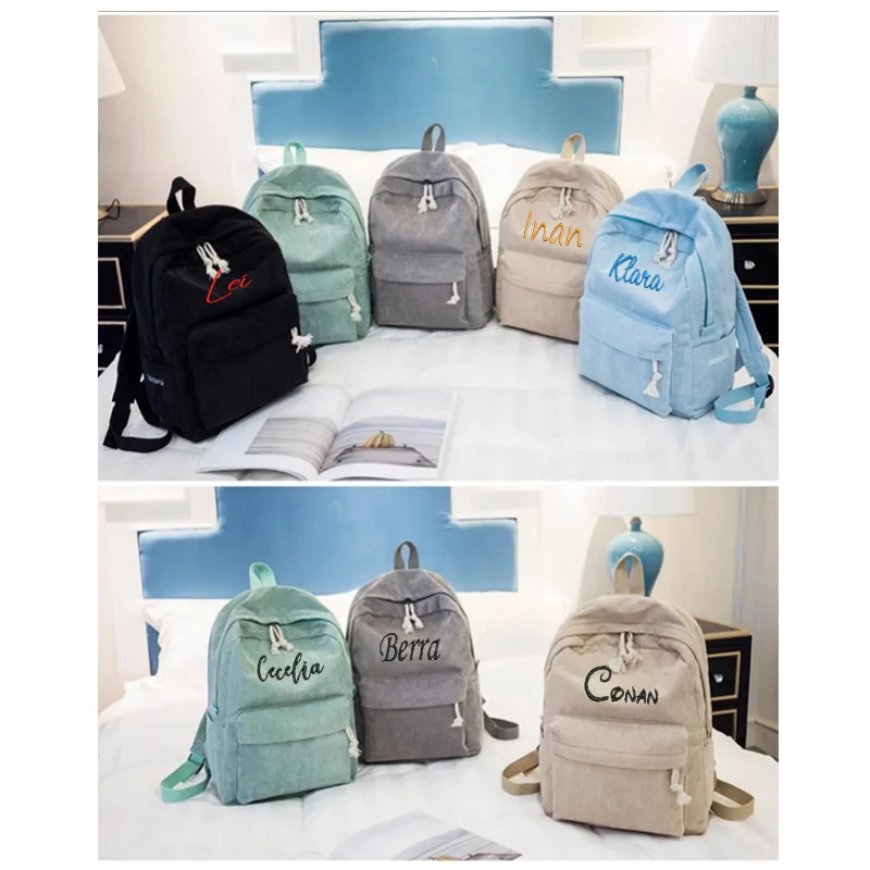 Top Trends: Personalized Kids Backpack, Embroidered Corduroy Backpack, Back To School, Kid Name Backpack, school Bag College, toddler, with Name Shoppable Styles