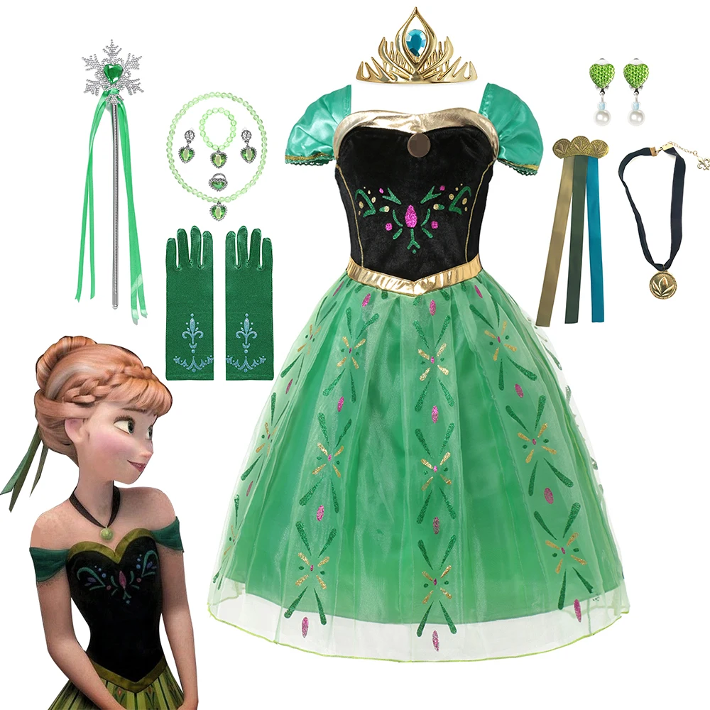 Top Trends: Disney Frozen Elsa Anna Costume For Kids Girl Fancy Birthday Party Gown Princess Dress Carnival Party Children Clothing 2023 Shoppable Styles