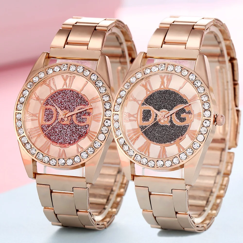 Top Trends: Rose Gold Designer DQG Watch For Women Quartz Luxury Silvery Watches Diamonds Gift Friend Women&#039;s Wristwatch Relógio Feminino Shoppable Styles