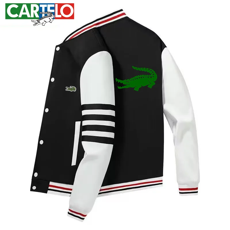 Top Trends: CARTELO Brand Spring And Autumn New Men's And Women's Track Jacket Fashion Casual Button Mock Neck Embroidery And Print Jacket Shoppable Styles - Image 4