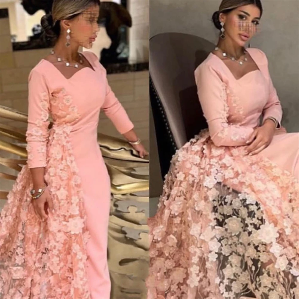 Top Trends: Prom Dress فستان سهرة نسائي Square Neck Long Sleeve Lace Formal Occasion 2023 Women Evening Gown Islamic فساتين مناسبة حسب الطلب Shoppable Styles