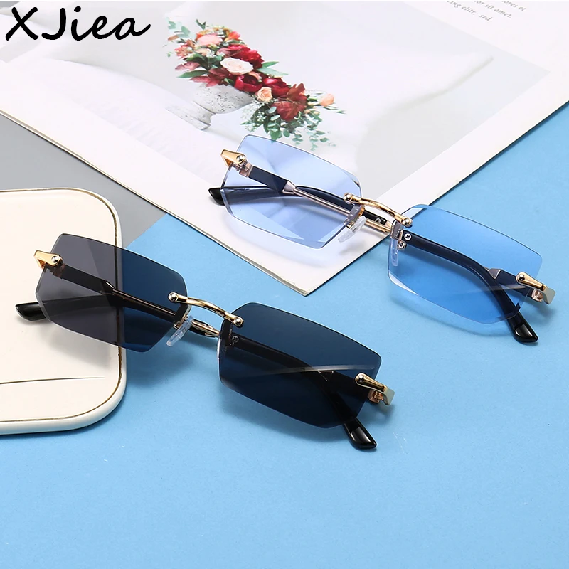 Top Trends: XJiea Rectangular Rimless Sunglasses, Fashion Men Outdoor Sun Glasses, Summer Women Decorative Eyewear, Shopping, Drive To Wear Shoppable Styles